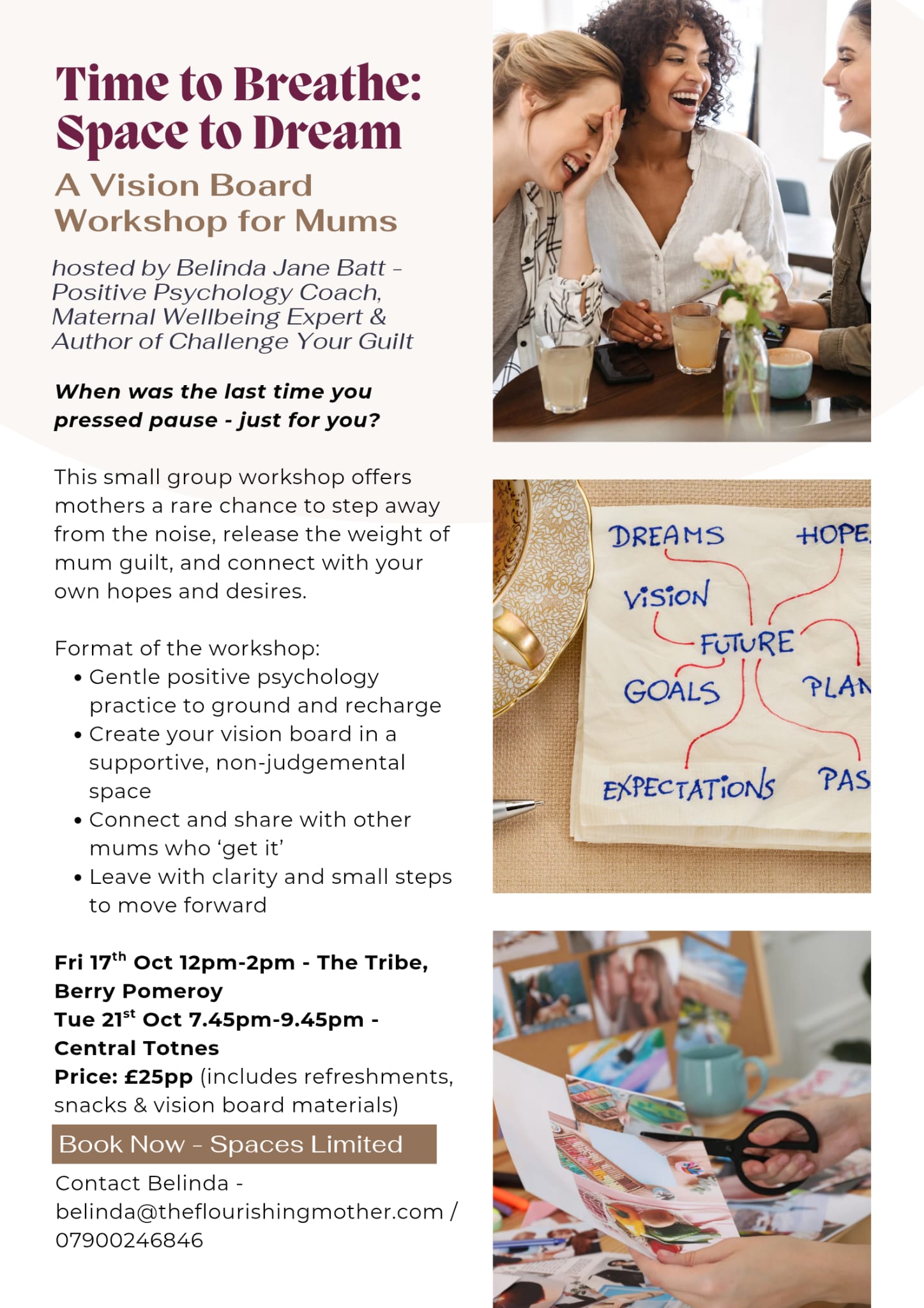 Visionboard workshop for Mums Totnes